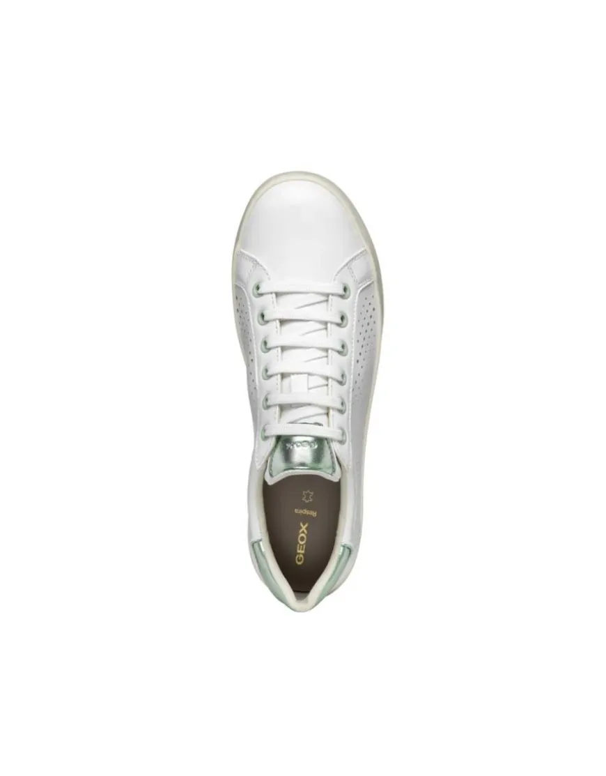 Baskets cuir ajouré blanc GEOX
