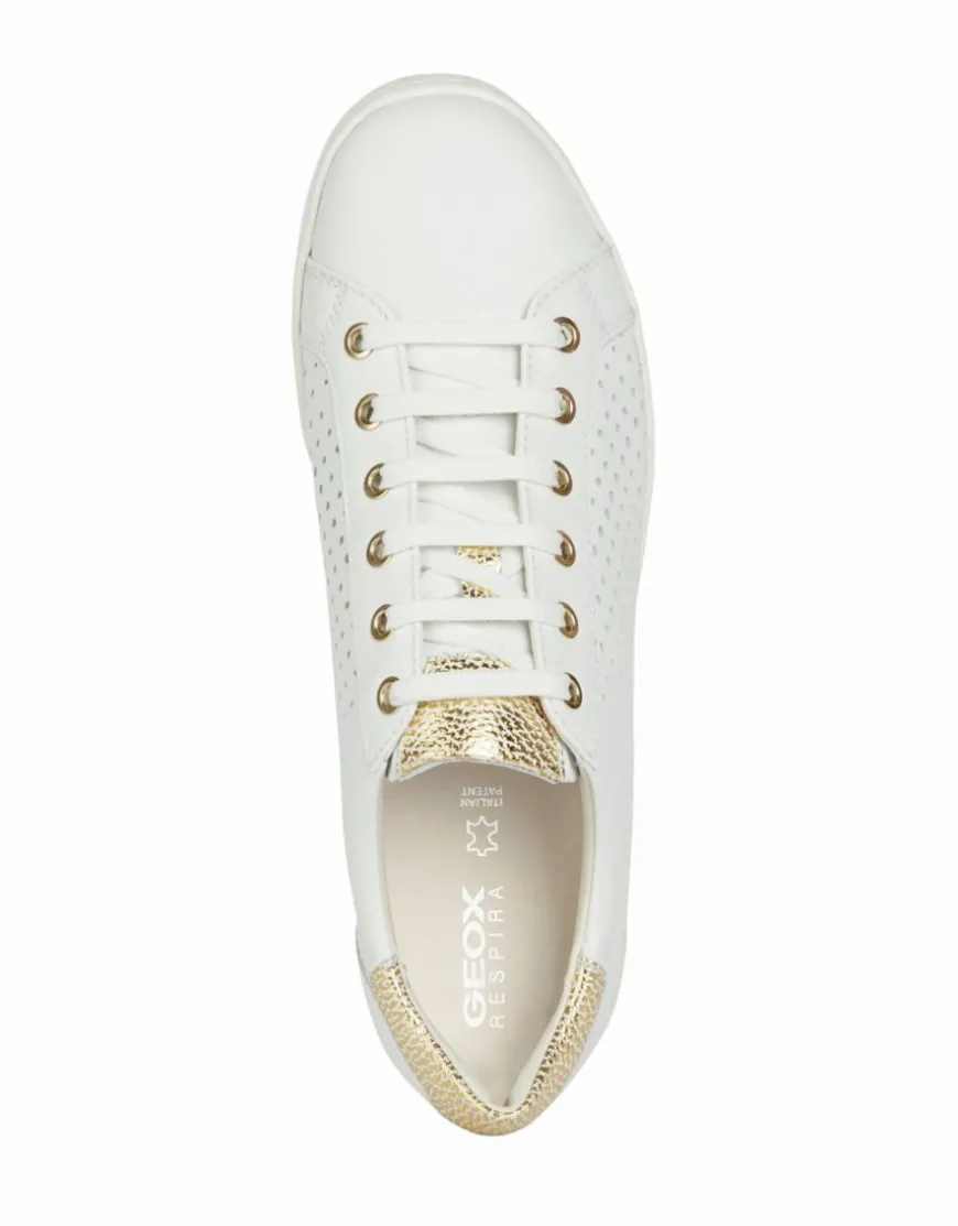 Baskets cuir ajouré blanc GEOX