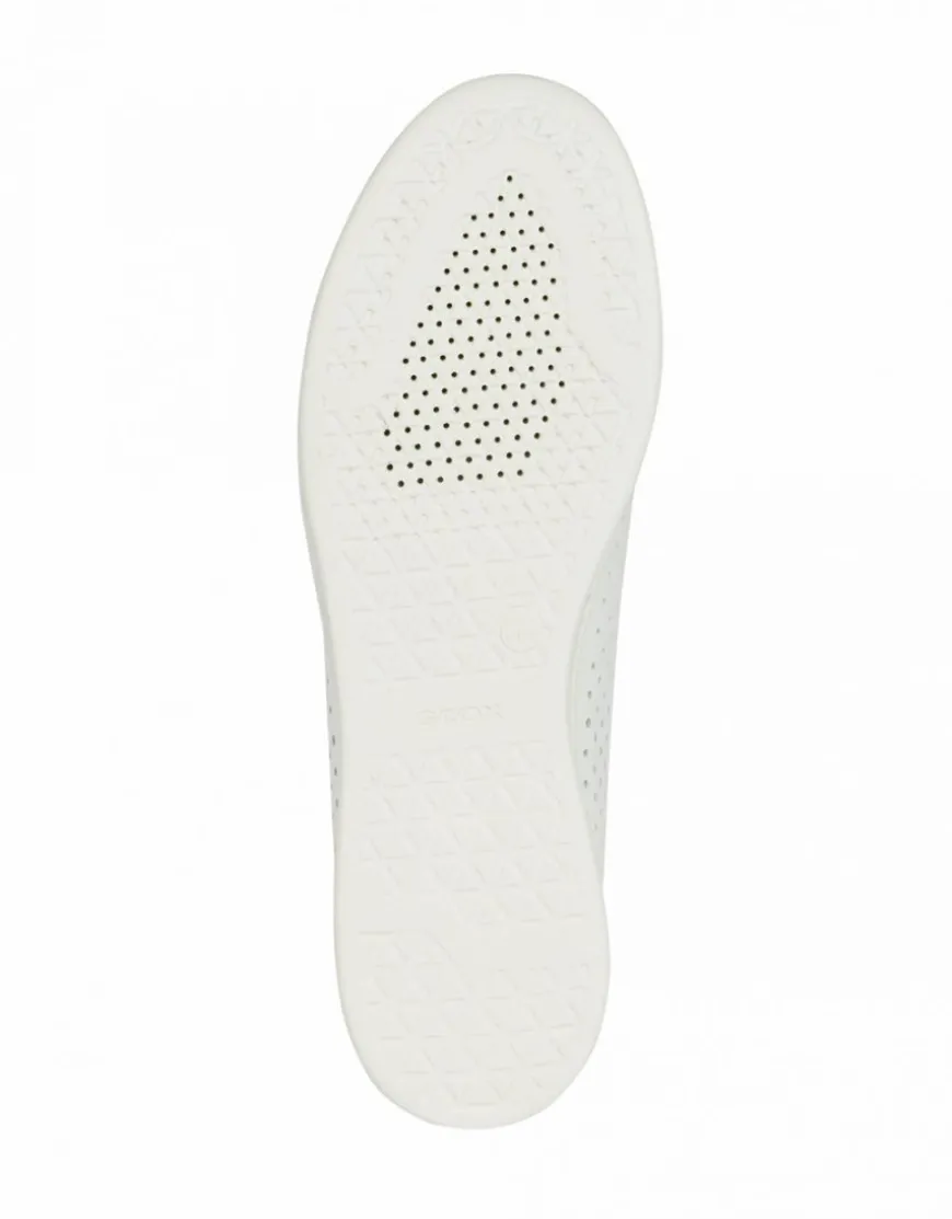 Baskets cuir ajouré blanc GEOX