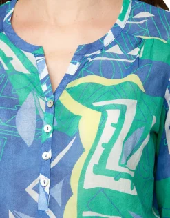 Blouse 100% coton bleu
