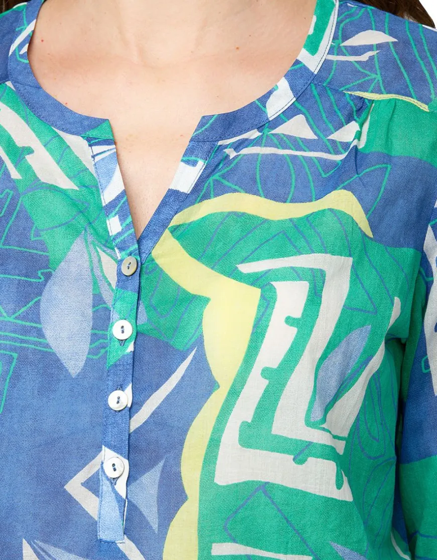 Blouse 100% coton bleu