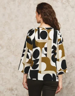 Blouse ample motif blanc