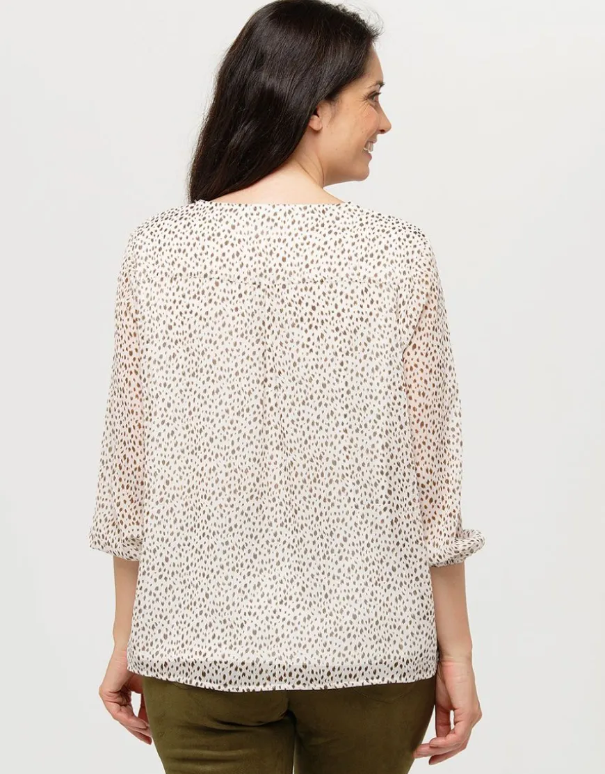 Blouse ample motif écru