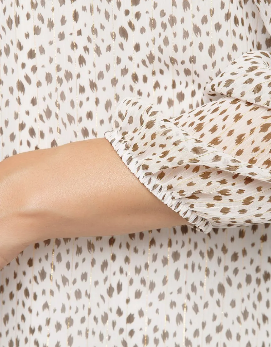 Blouse ample motif écru