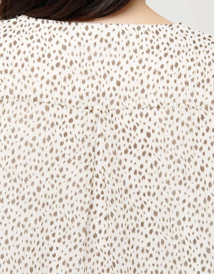 Blouse ample motif écru