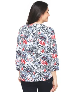 Blouse blanche fleurs