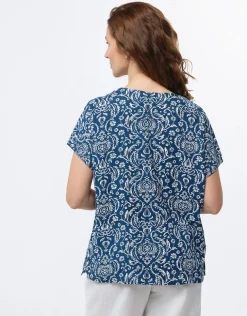 Blouse bleu imprimé