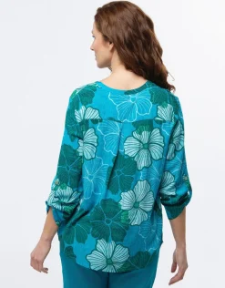 Blouse bleu motif