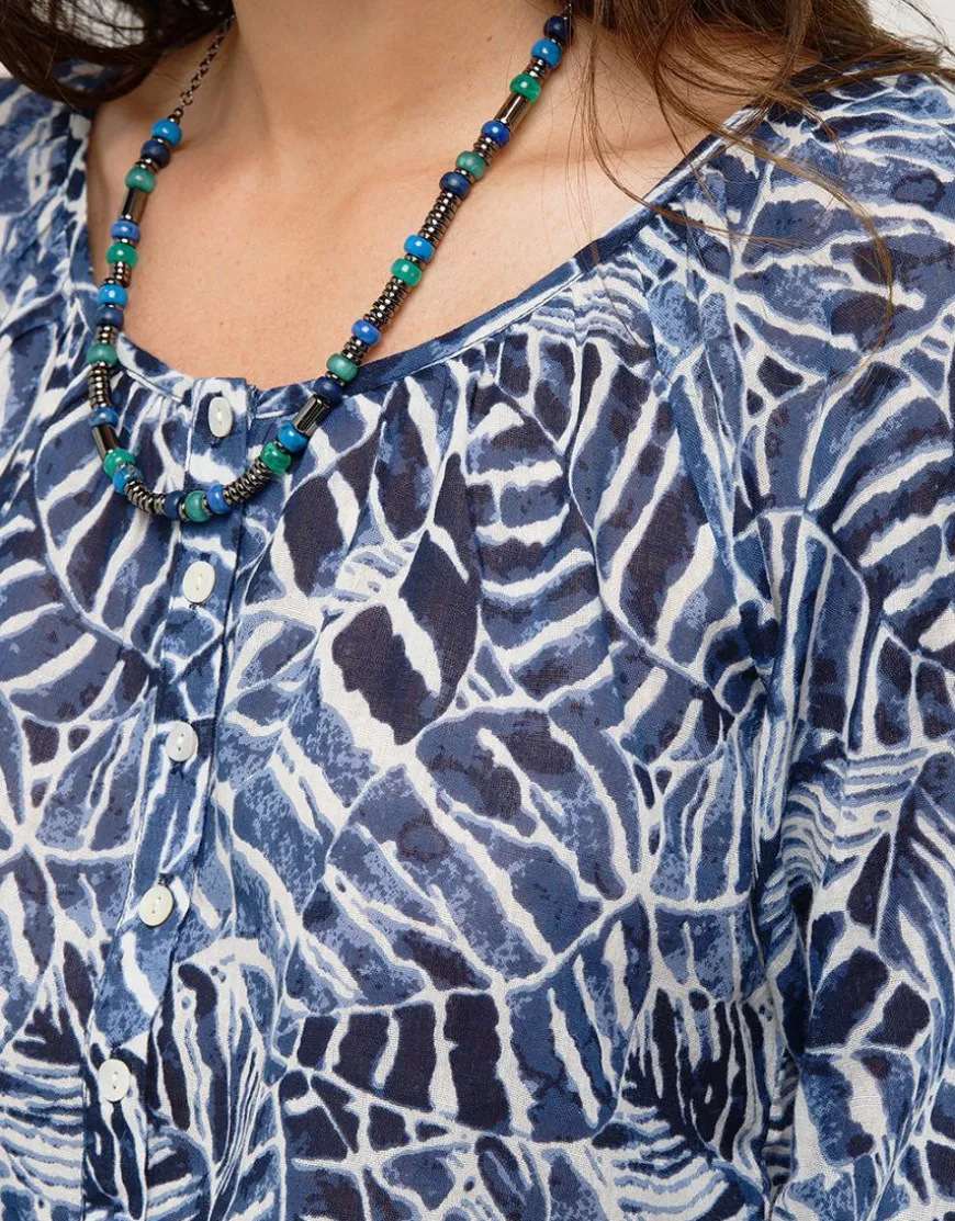Blouse bleue 100% coton