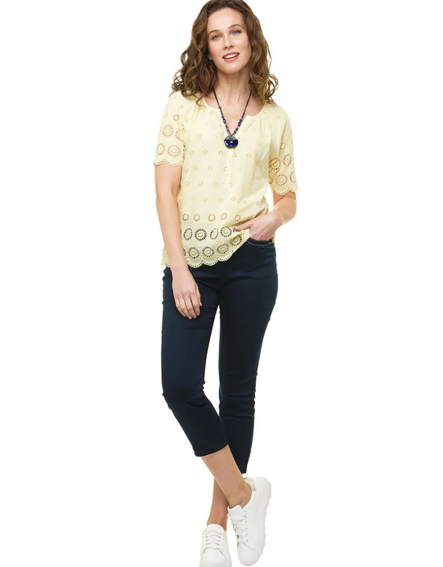 Blouse broderie jaune