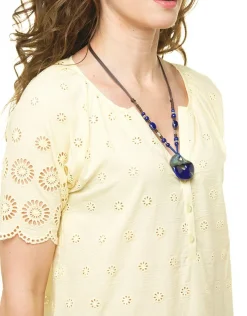 Blouse broderie jaune