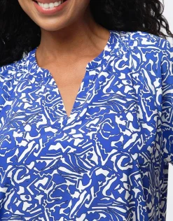 Blouse chic imprimé bleu