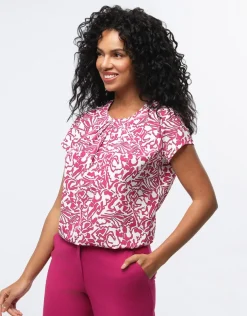 Blouse chic imprimé rose