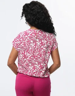 Blouse chic imprimé rose