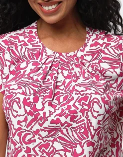 Blouse chic imprimé rose