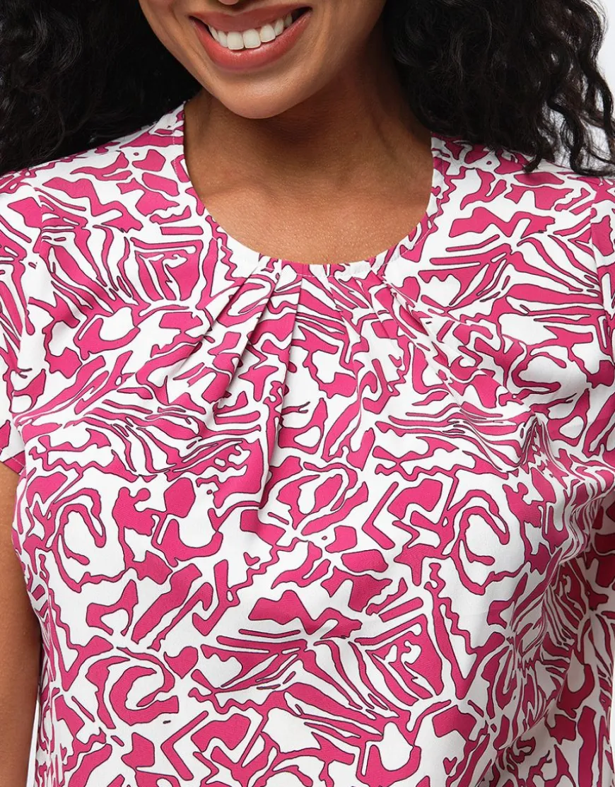 Blouse chic imprimé rose