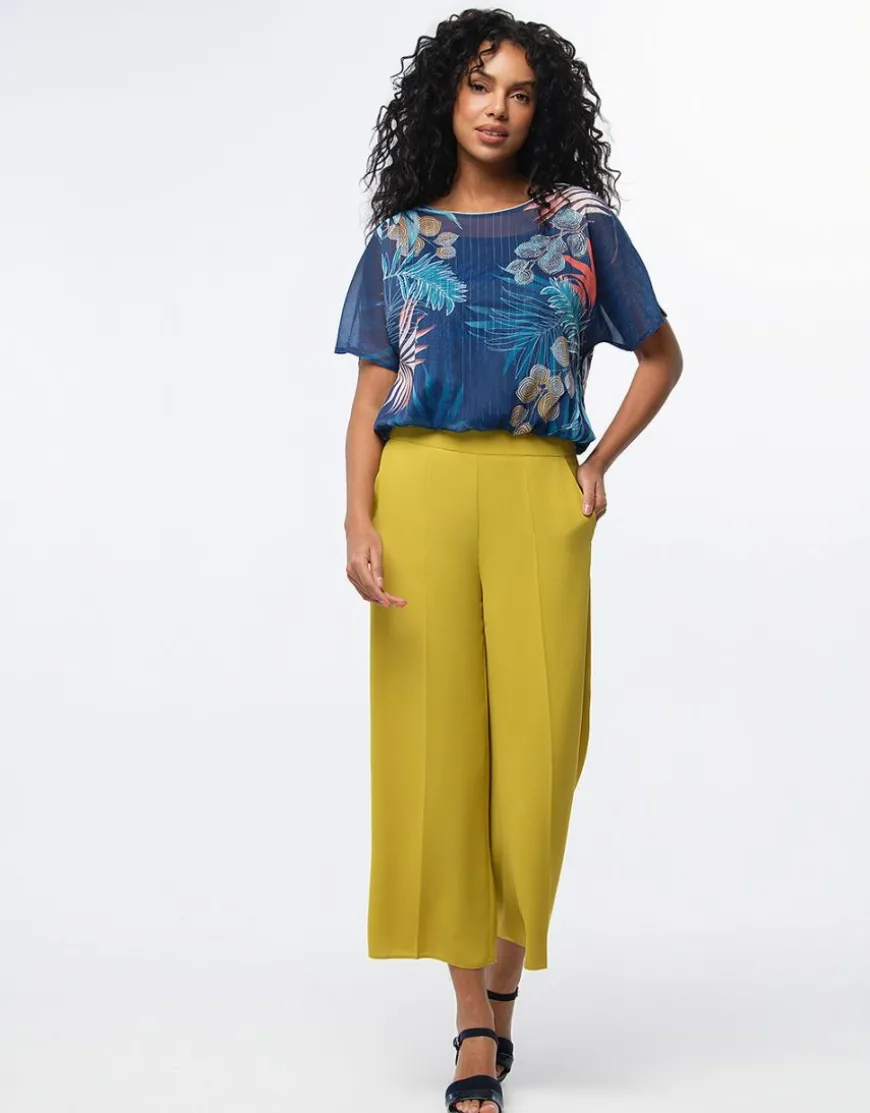 Blouse chic voile bleu