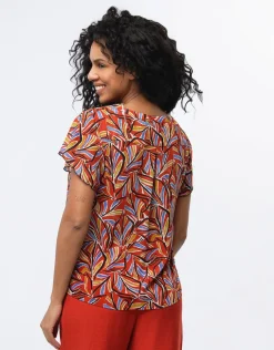 Blouse chic voile rouge