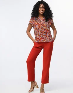 Blouse chic voile rouge