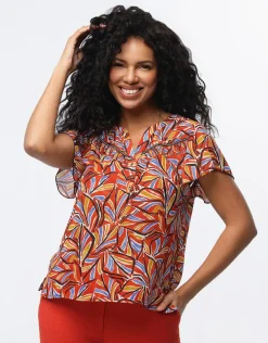 Blouse chic voile rouge