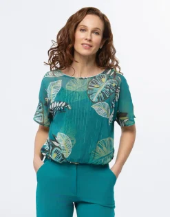 Blouse chic voile vert
