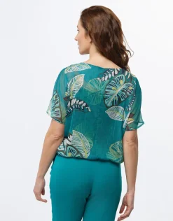 Blouse chic voile vert