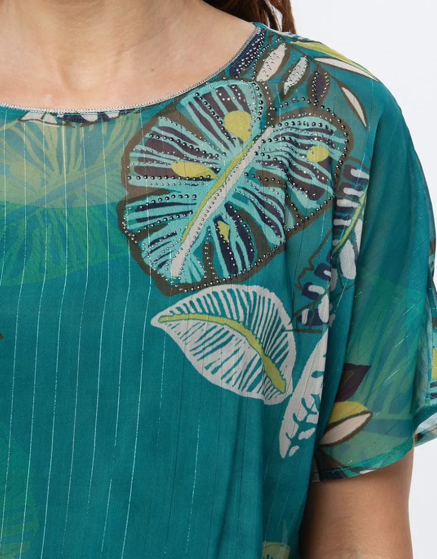 Blouse chic voile vert