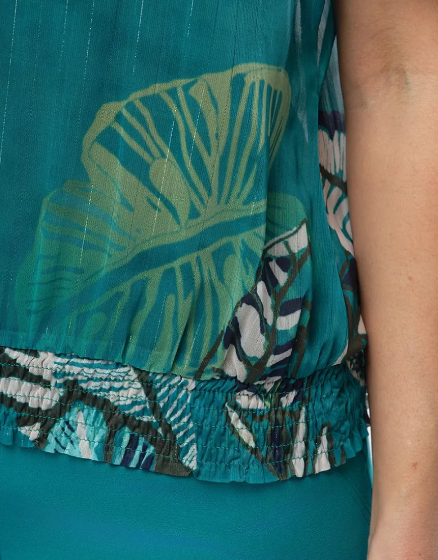Blouse chic voile vert