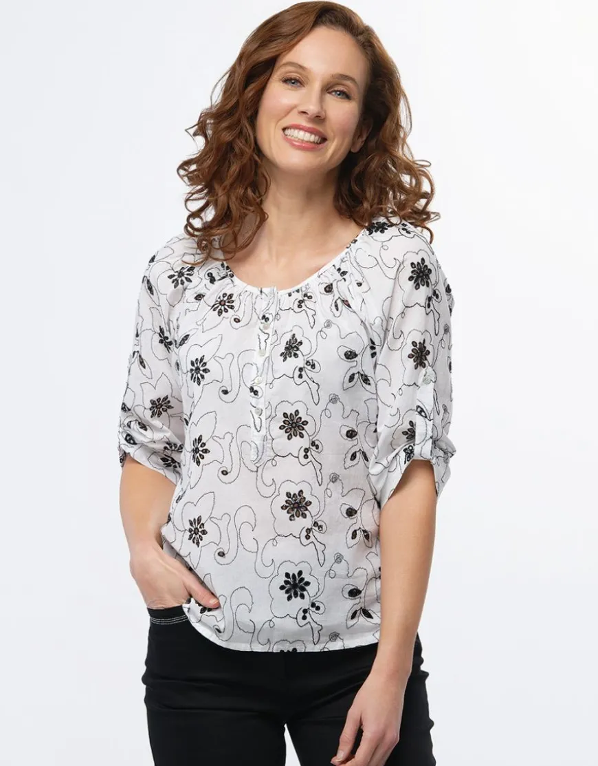 Blouse coton broderie