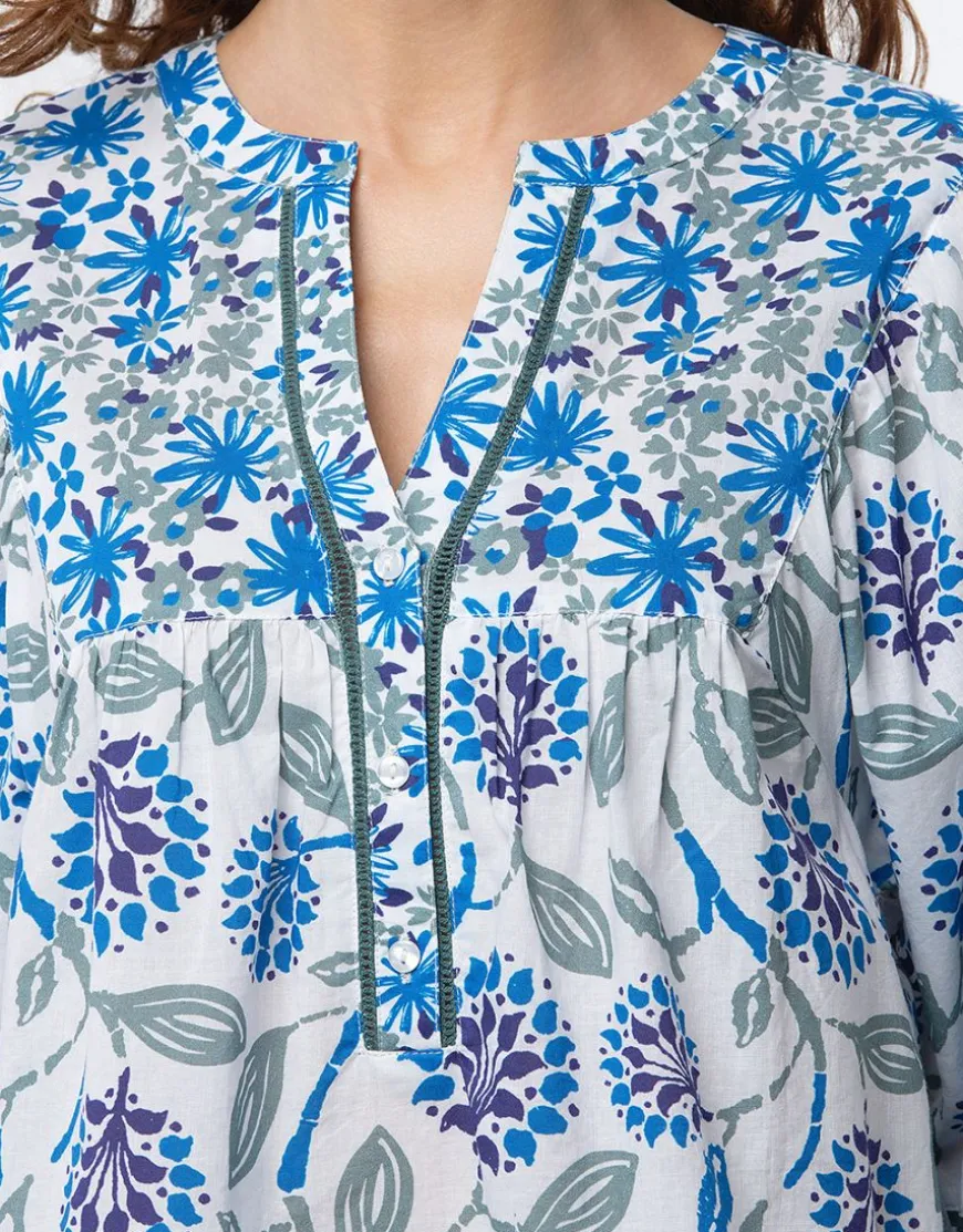 Blouse coton motif fleuri