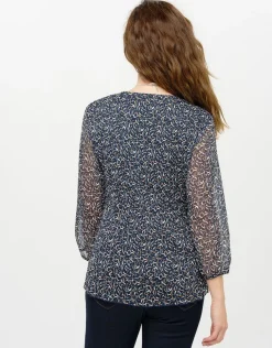 Blouse fluide voile bleue