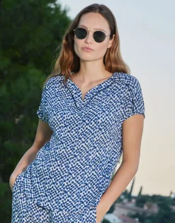 Blouse imprimé bleu