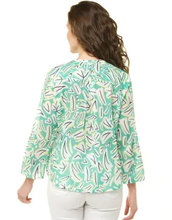 Blouse imprimé vert clair