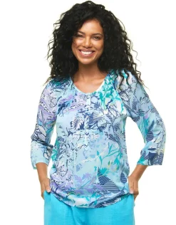 Blouse imprimée bleu