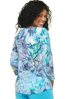 Blouse imprimée bleu