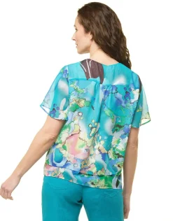 Blouse imprimée bleu