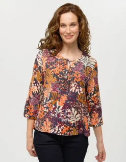 Blouse imprimée orange
