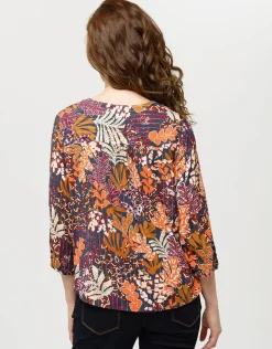 Blouse imprimée orange