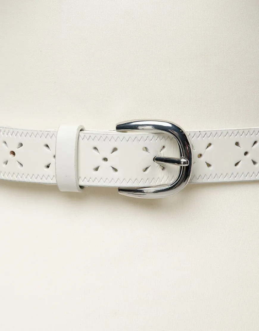 Ceinture cuir écru