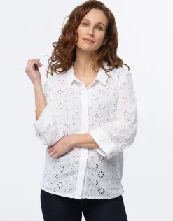 Chemisier blanc broderie