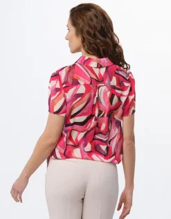 Chemisier chic motif rose