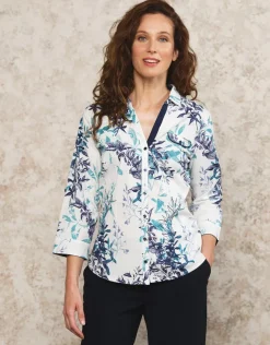 Chemisier fleuri coton