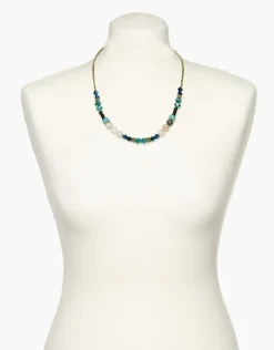 Collier court bleu