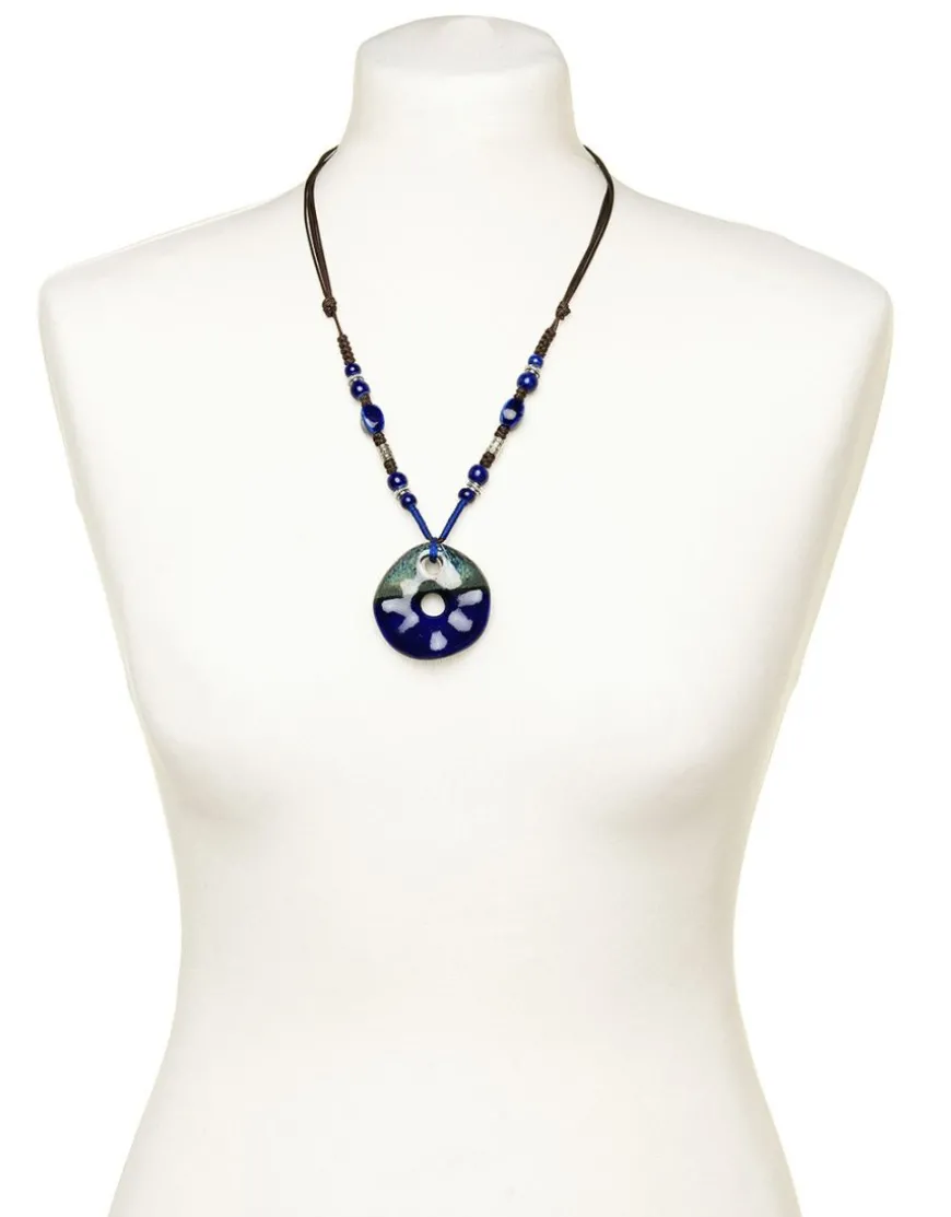 Collier céramique bleu