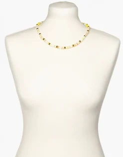 Collier jaune perles