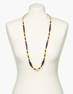 Collier sautoir marron