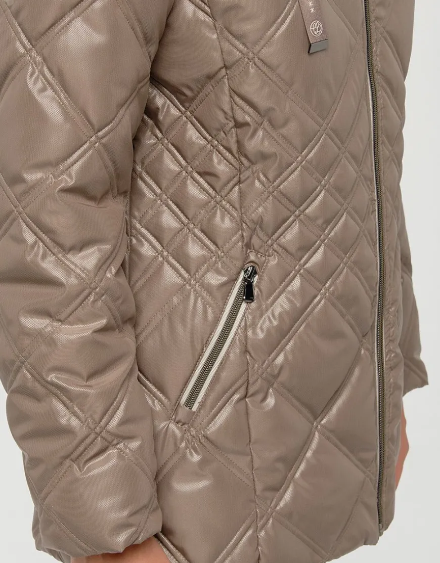 Doudoune beige capuche