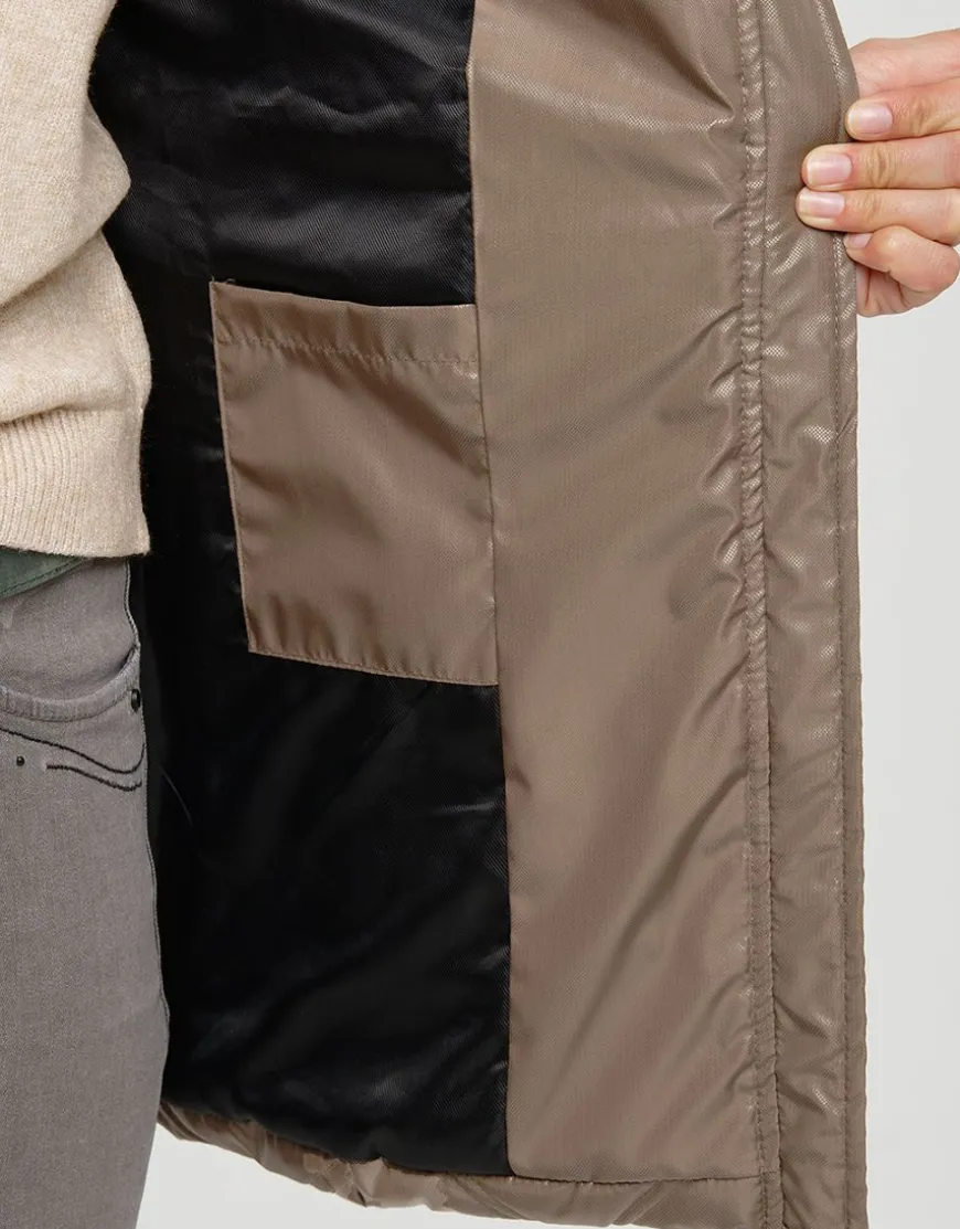 Doudoune beige capuche