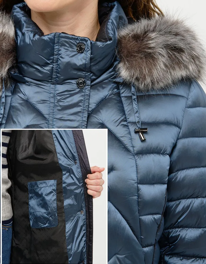 Doudoune longue bleu