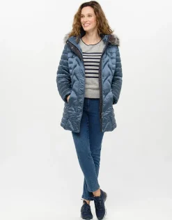 Doudoune longue bleu